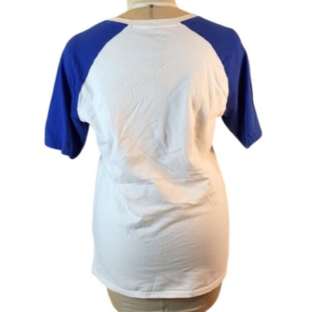 Nike USA Soccer Raglan Tee Athletic Cut White/Blue Medium - Picture 2 of 8